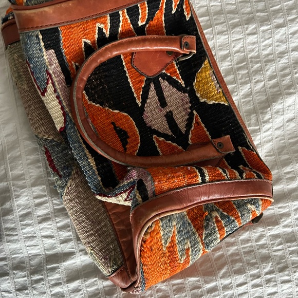 Vintage Embroidered & Leather Mini Carpetbag - Picture 2 of 6